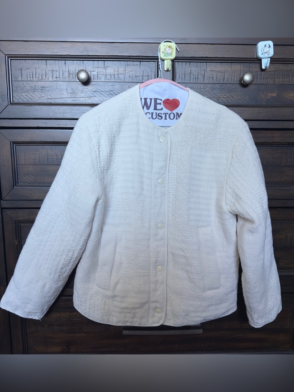 Zara White Teddy Button-Up Jacket Size XS Oversized